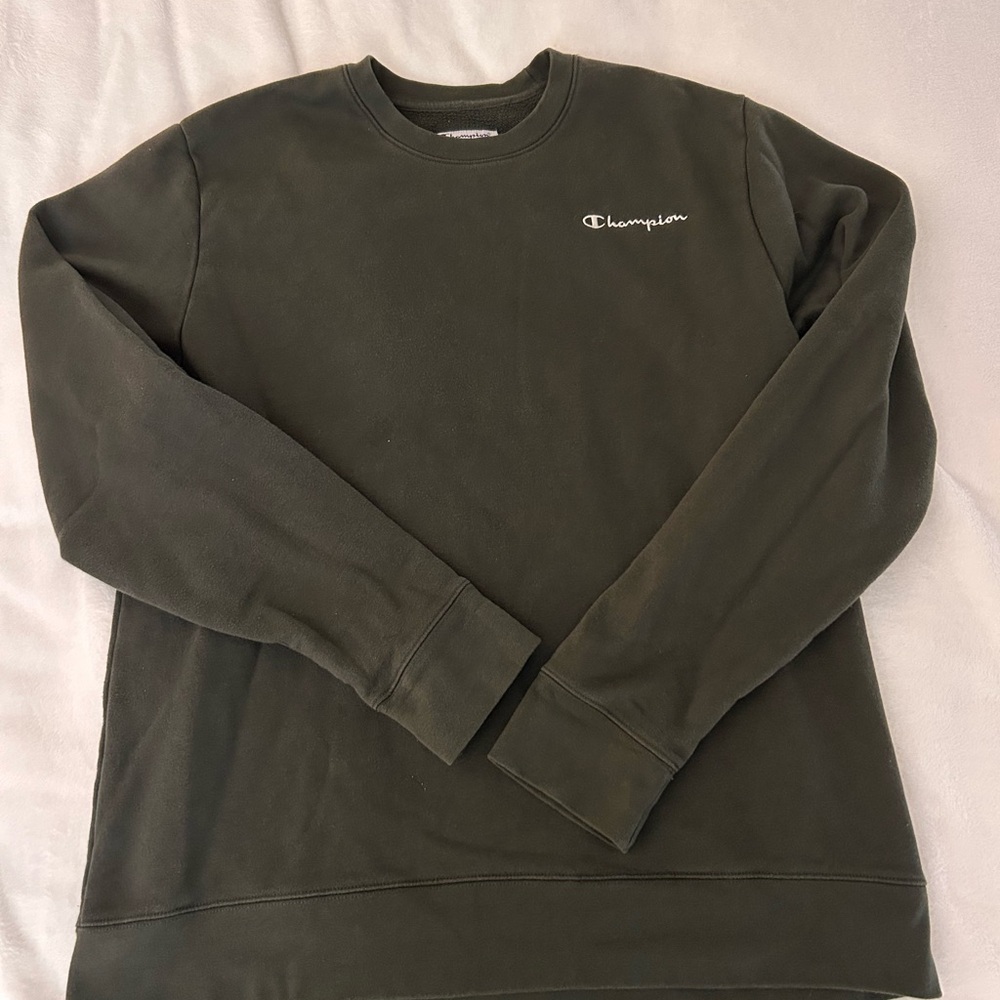 Champion Men's Olive Green Crewneck